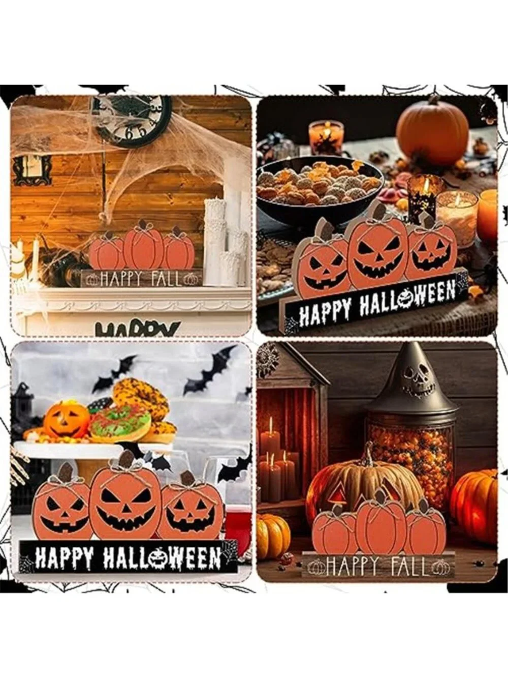 Fall and Halloween Wooden Pumpkin Sign Office Home Decor